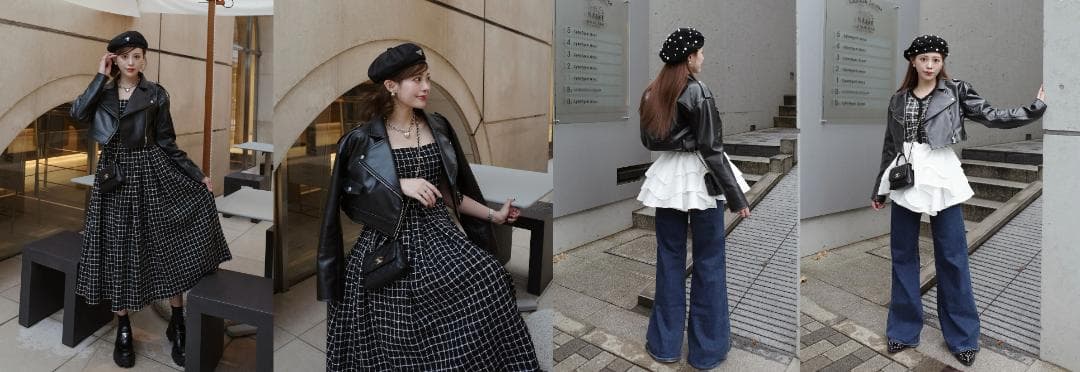 ダーリッチ darich ドロップショートライダースジャケット ブラック BLK