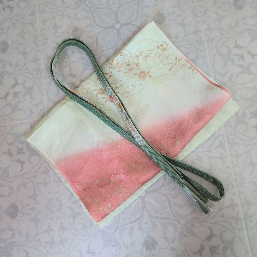 訪問着　フルセット　付け下げ　着物　正絹　刺繍　シンプル　爽やか　しつけ糸　A1