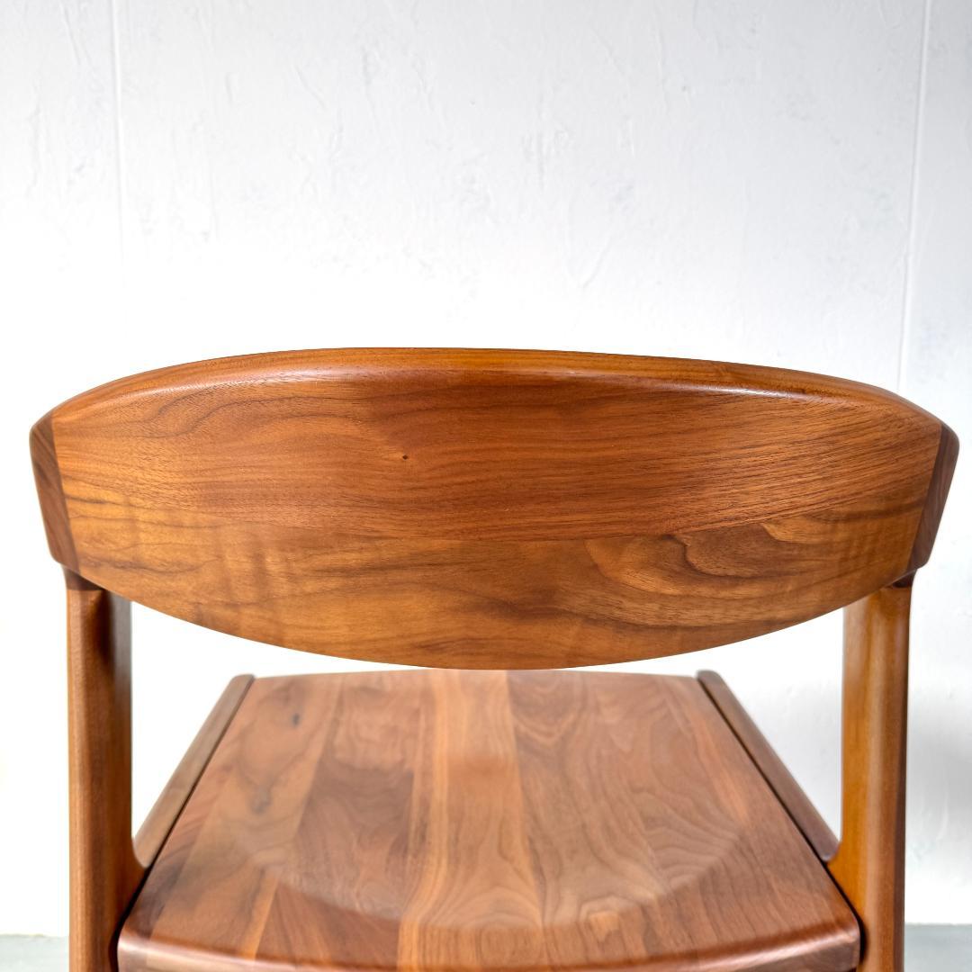 美品 ナガノインテリア DC354-1WU ウォールナット アームチェア 板座