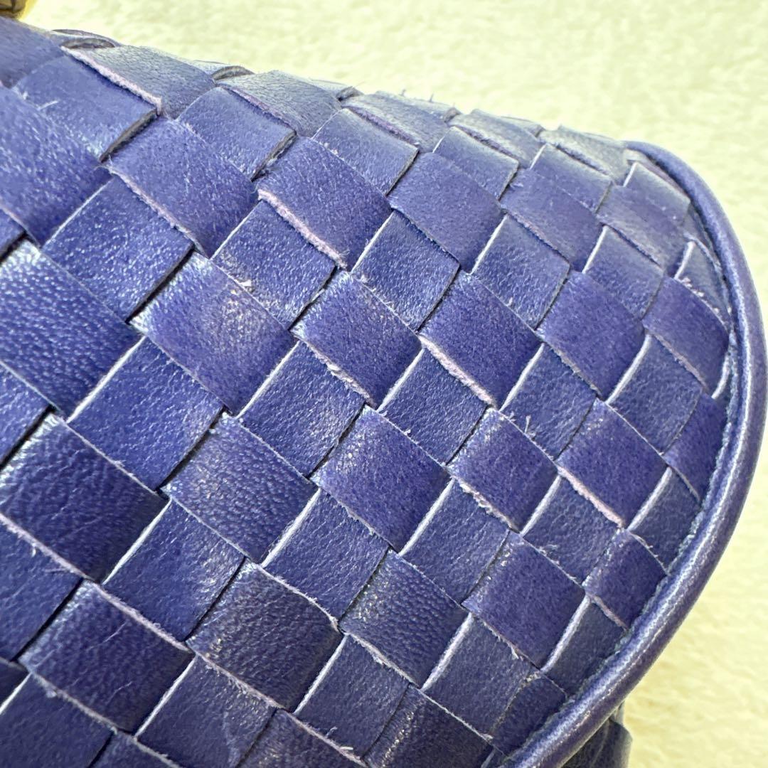 【希少✨】 ハマノ ロイヤルモデル イントレチャート ハンドバッグ レザー 青