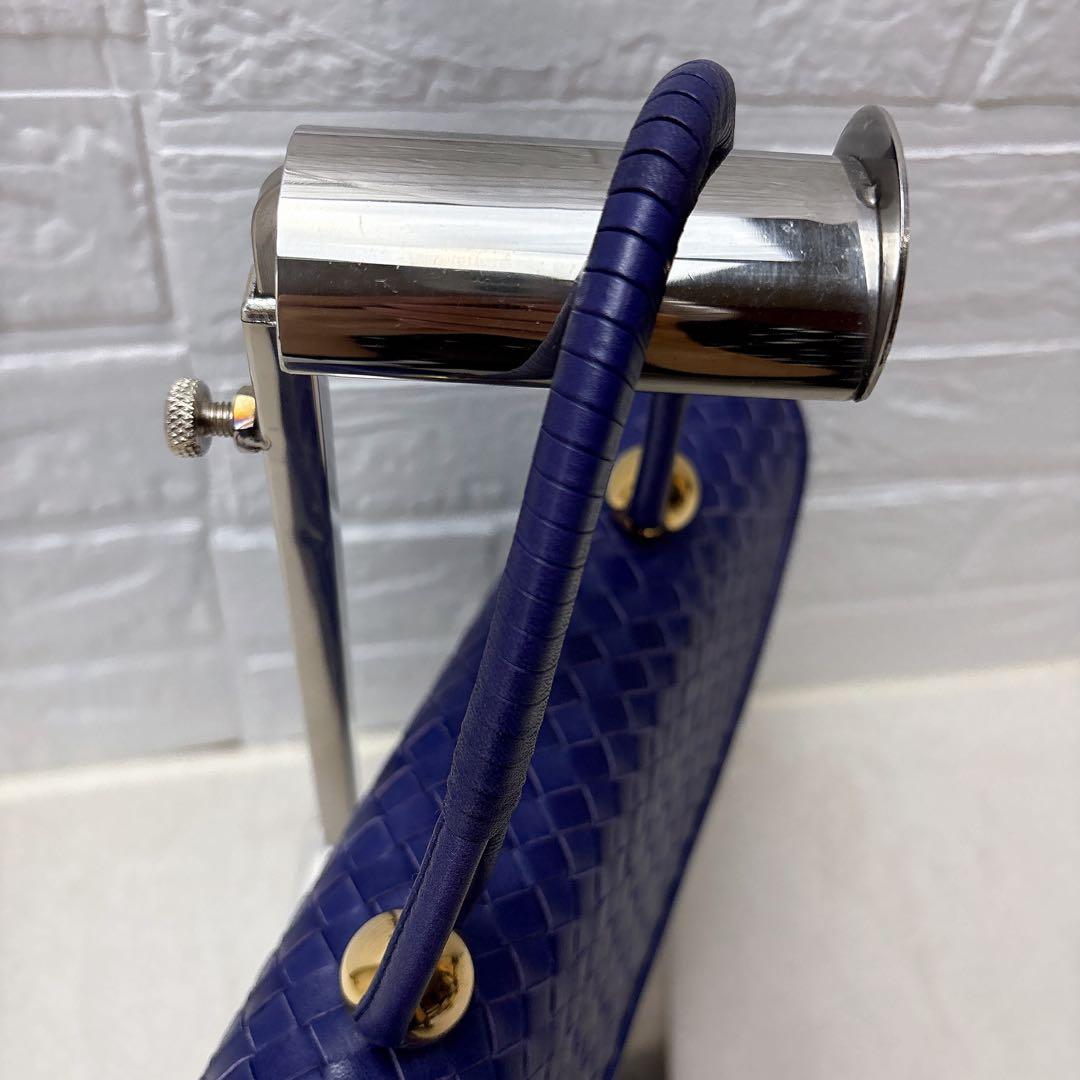 【希少✨】 ハマノ ロイヤルモデル イントレチャート ハンドバッグ レザー 青