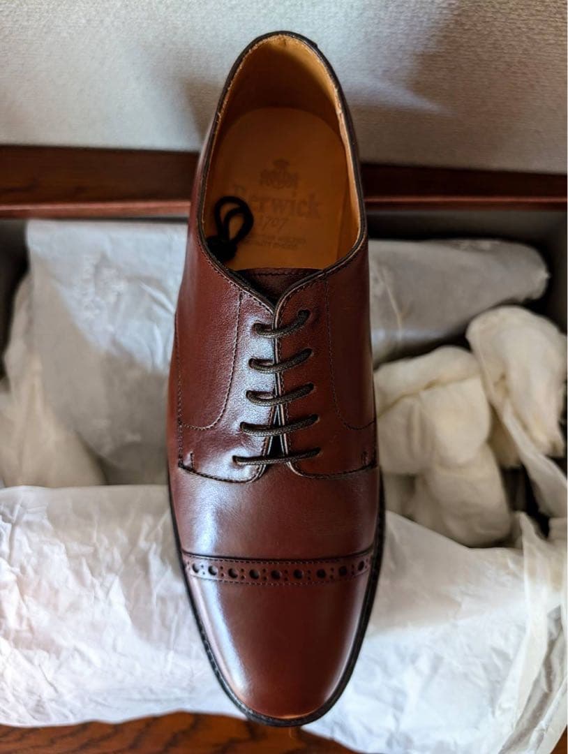 【新品・未着用】Berwick 1707 キャップトゥ ブラウン