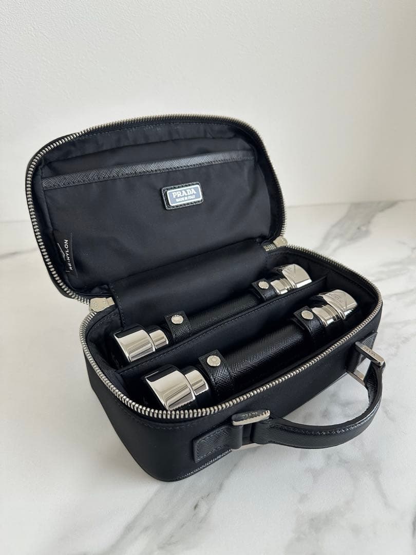 PRADA Re-Nylon サフィアーノレザー ハンドウエイト キャリーケース