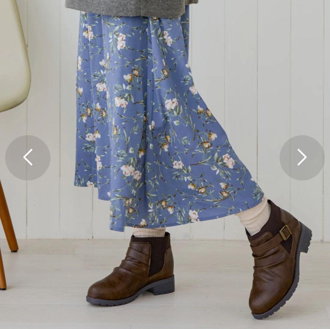 マーレマーレ　maRe maRe　防水防滑ベルトコンビブーツ　ダーク　ブラウン