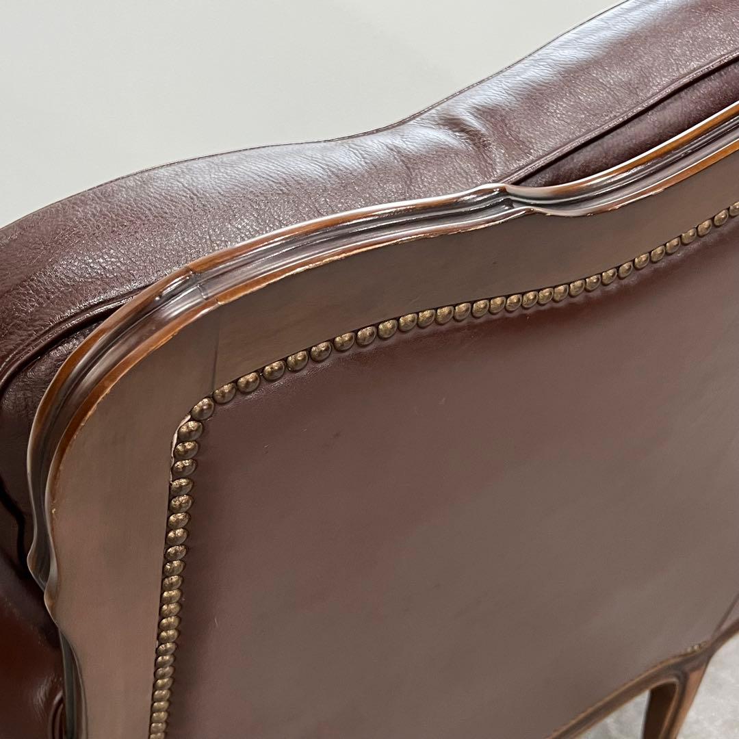 廃盤希少品 karimoku domani ルイXV ソファ レザー3人掛け