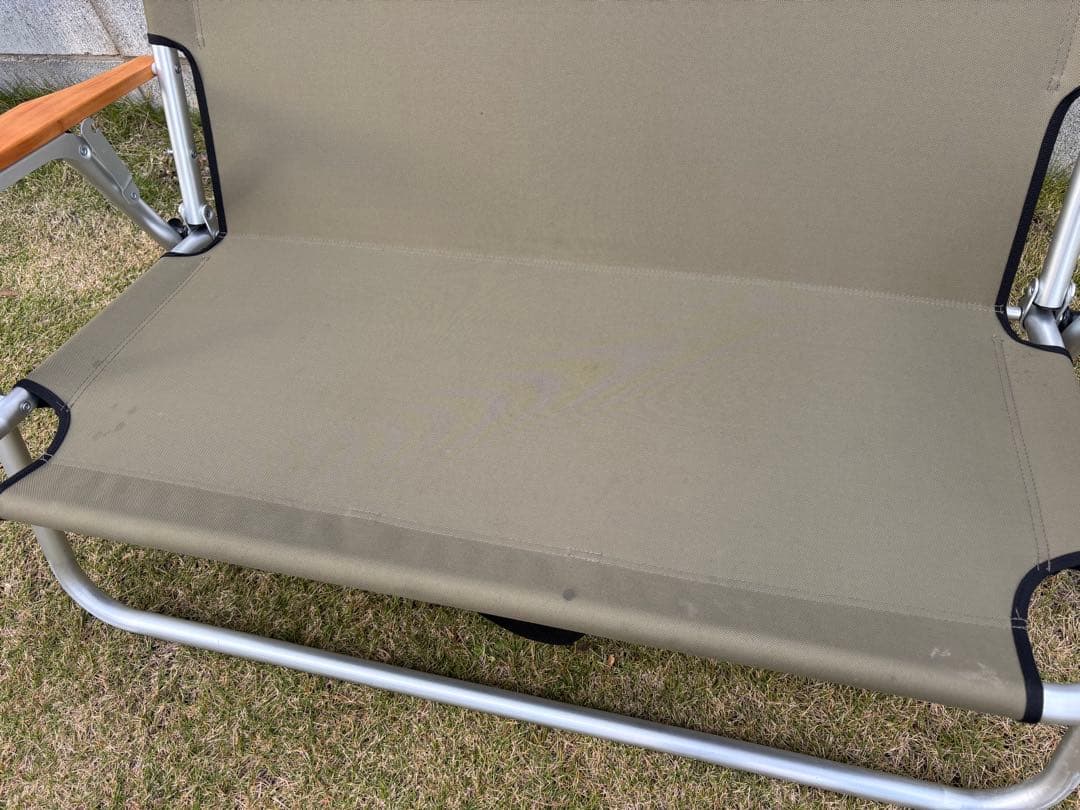 アウトドアベンチ オリーブグリーン 二人掛け