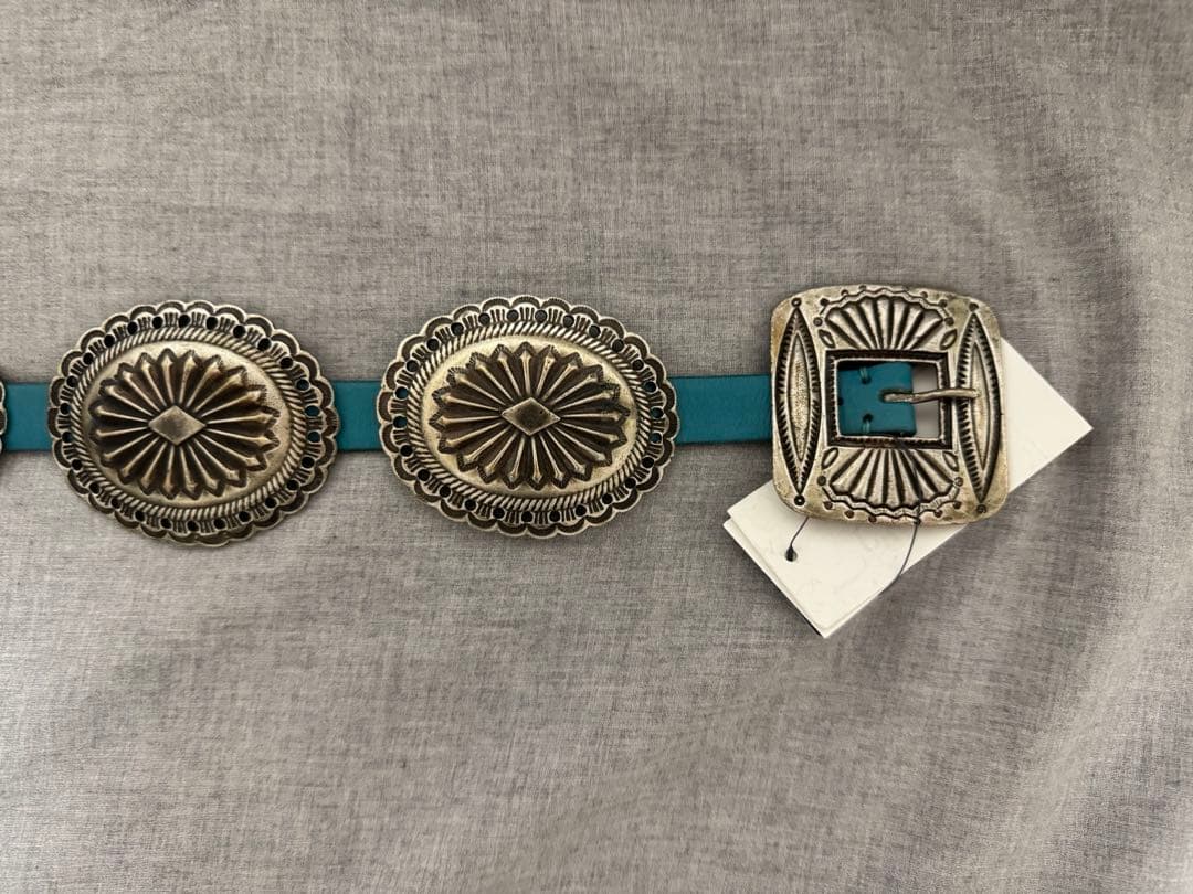 メタルアクセント レザー ベルト　S コンチョベルト　rrl RRL