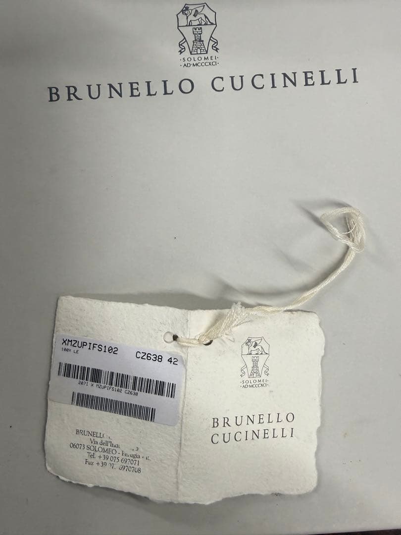 ブルネロクチネリ ブラウンレザー ファー付きハイカットシューズ　定価29万