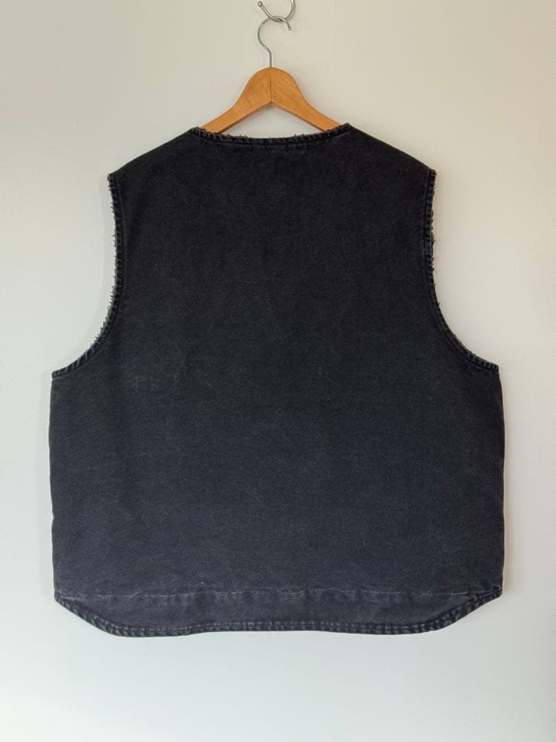 【大人気】良品 カーハート ダックベスト XL ブラック フェード ヴィンテージ