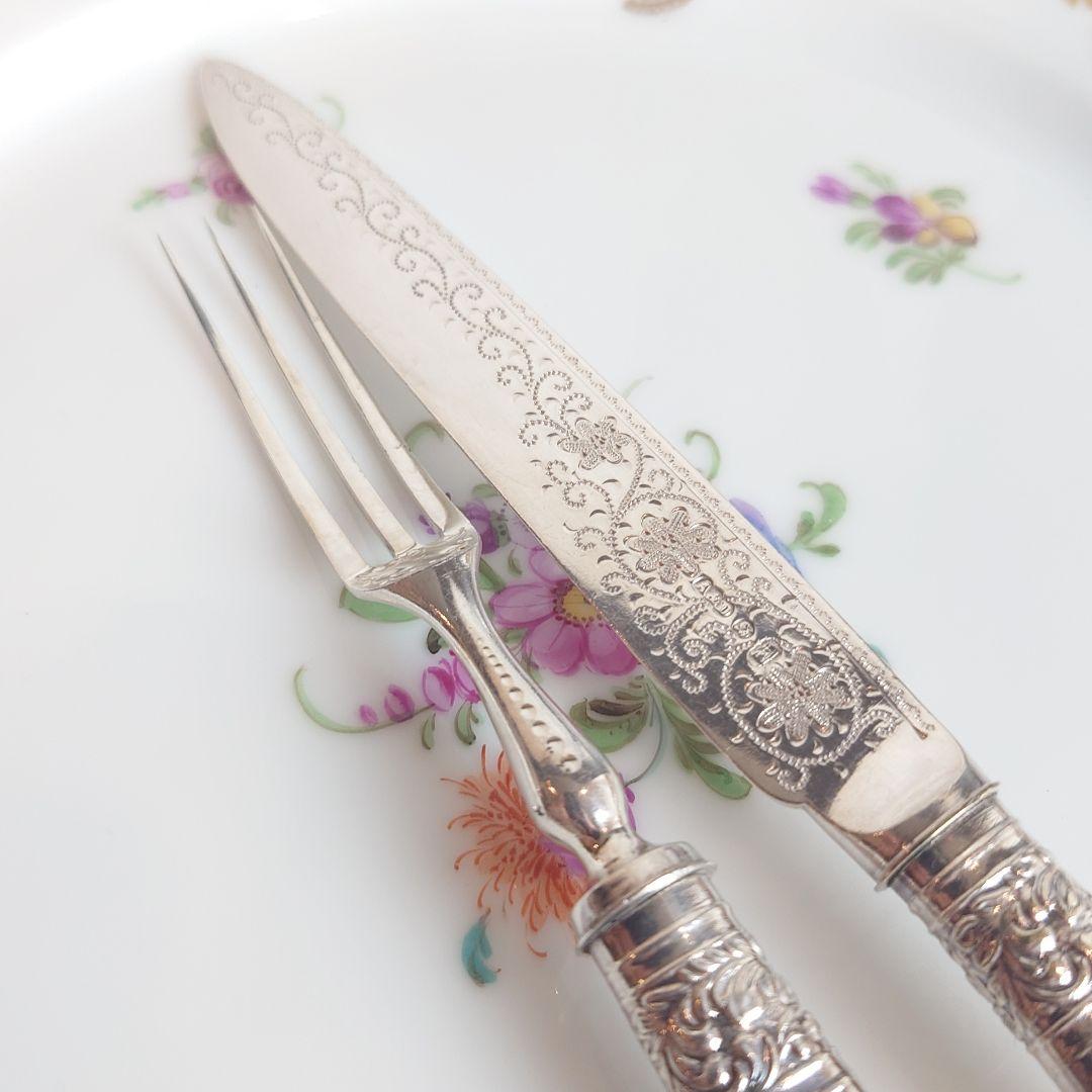 白蝶貝　アンティークカトラリー　ナイフ　フォーク　マザーオブパール