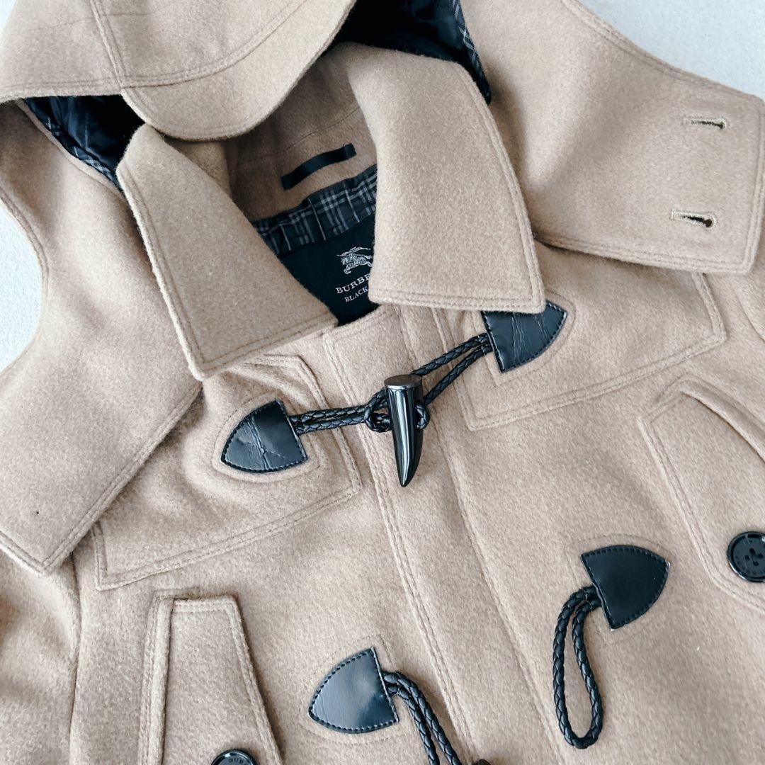 バーバリーブラックレーベル ダッフルコート キルティング キャメル フード着脱可