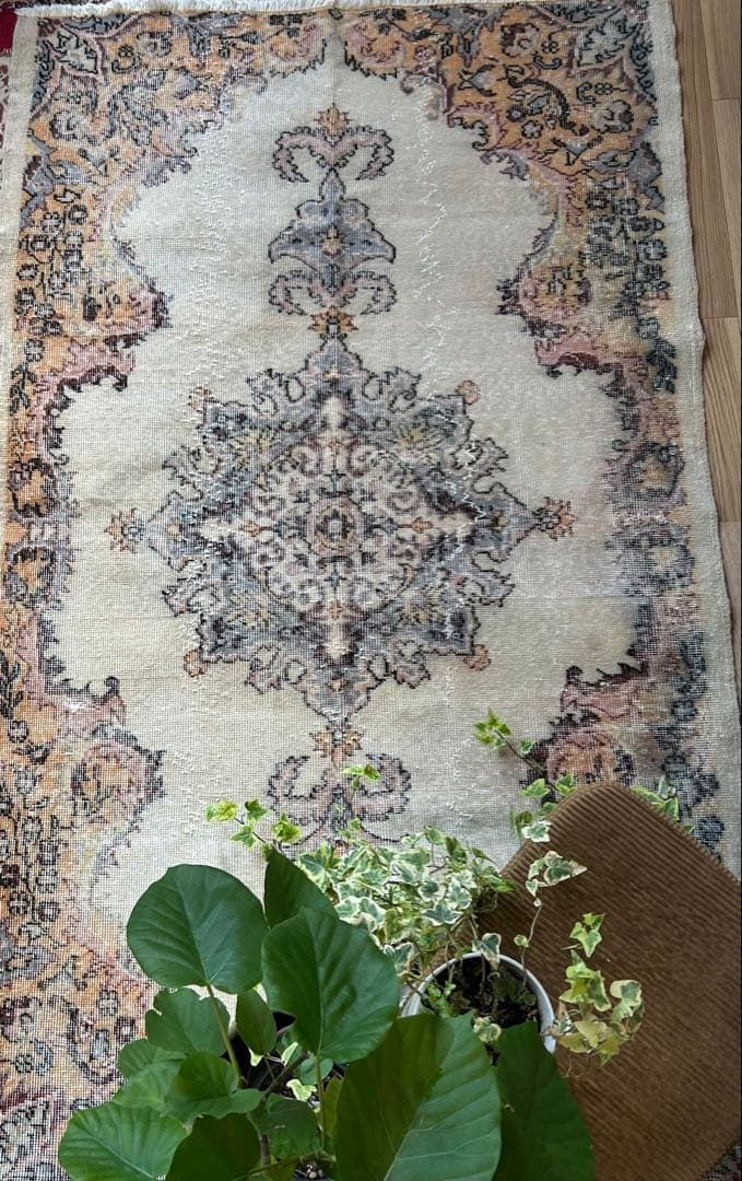 ＊お値下げ　トライバルラグ・トルコヴィンテージラグ・ウール 約121×203cm