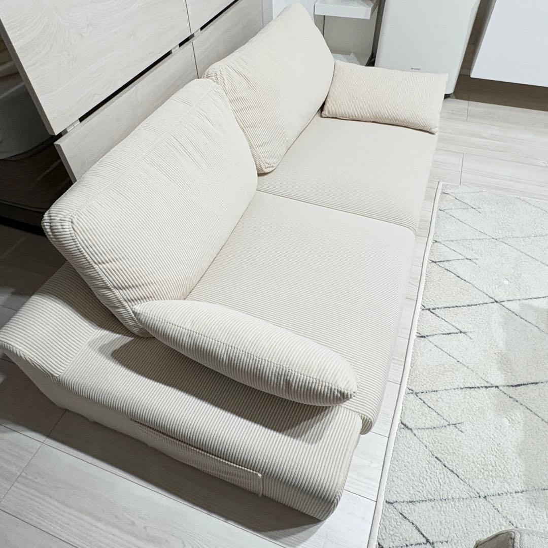 ローソファ 3人掛け　クッション付き