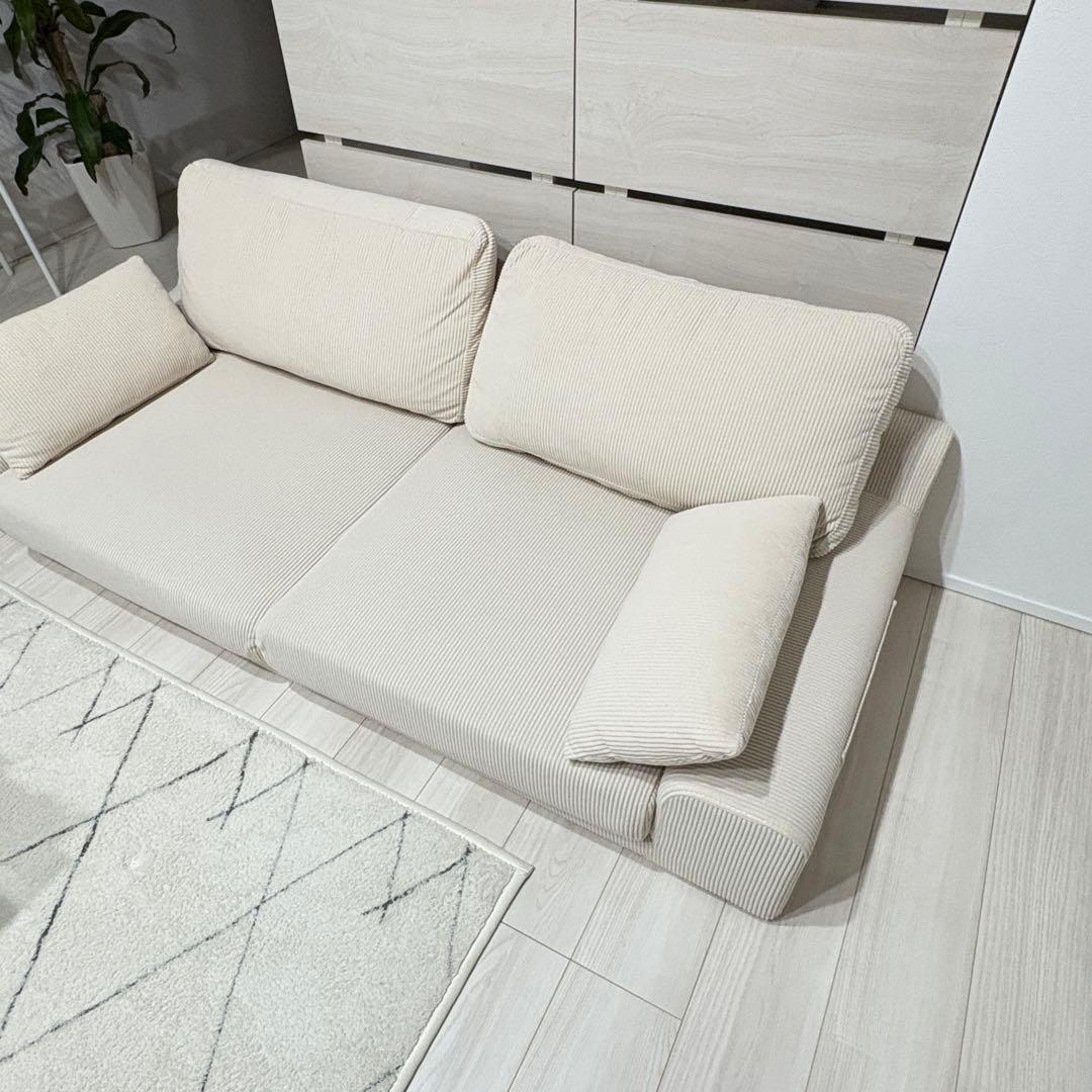 ローソファ 3人掛け　クッション付き