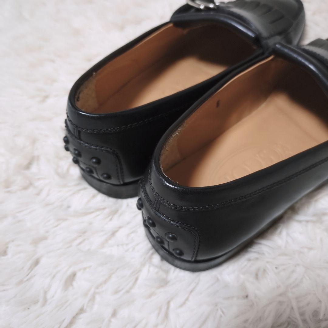 美品！TOD'S　レザービットローファー　24cm　ブラック
