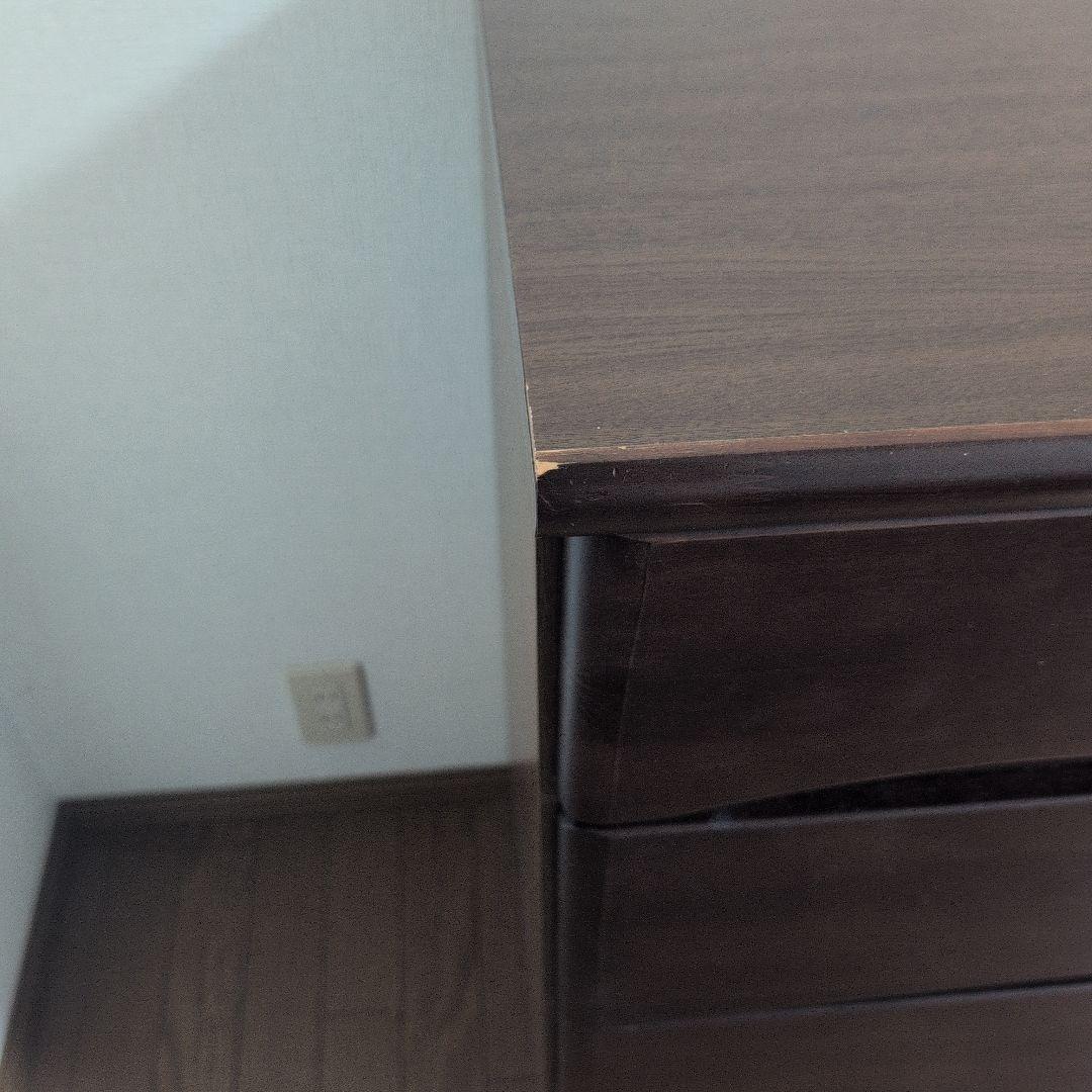 ダークブラウン 木製チェスト 引き出し