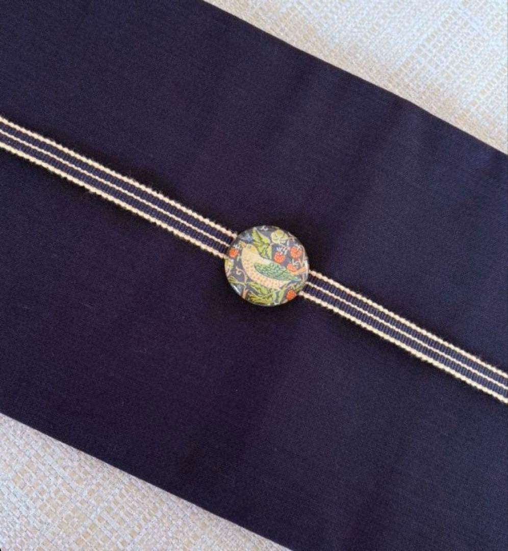 付け帯　作り帯　三部式　リバーシブル　ウィリアムモリス　ハンドメイド