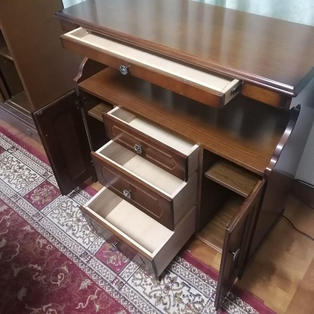 【美品】カリモク　キャビネット　プリンター台　コロニアル　収納棚　キッチンラック