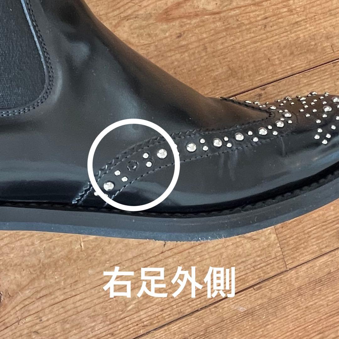 church'sスタッズ付きブラックサイドゴアブーツ 37.5