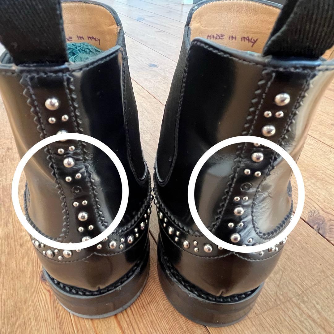 church'sスタッズ付きブラックサイドゴアブーツ 37.5