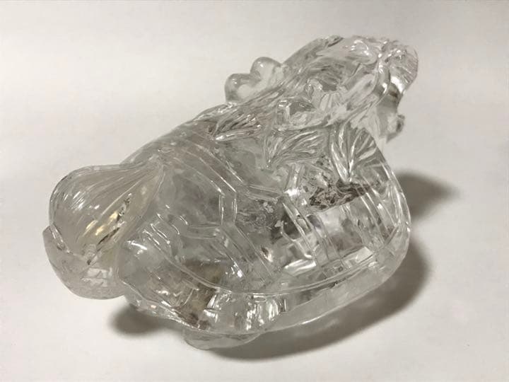 龍亀（ロングイ）水晶 置物 クリアクォーツ パワーストーン 天然石 財運アップ
