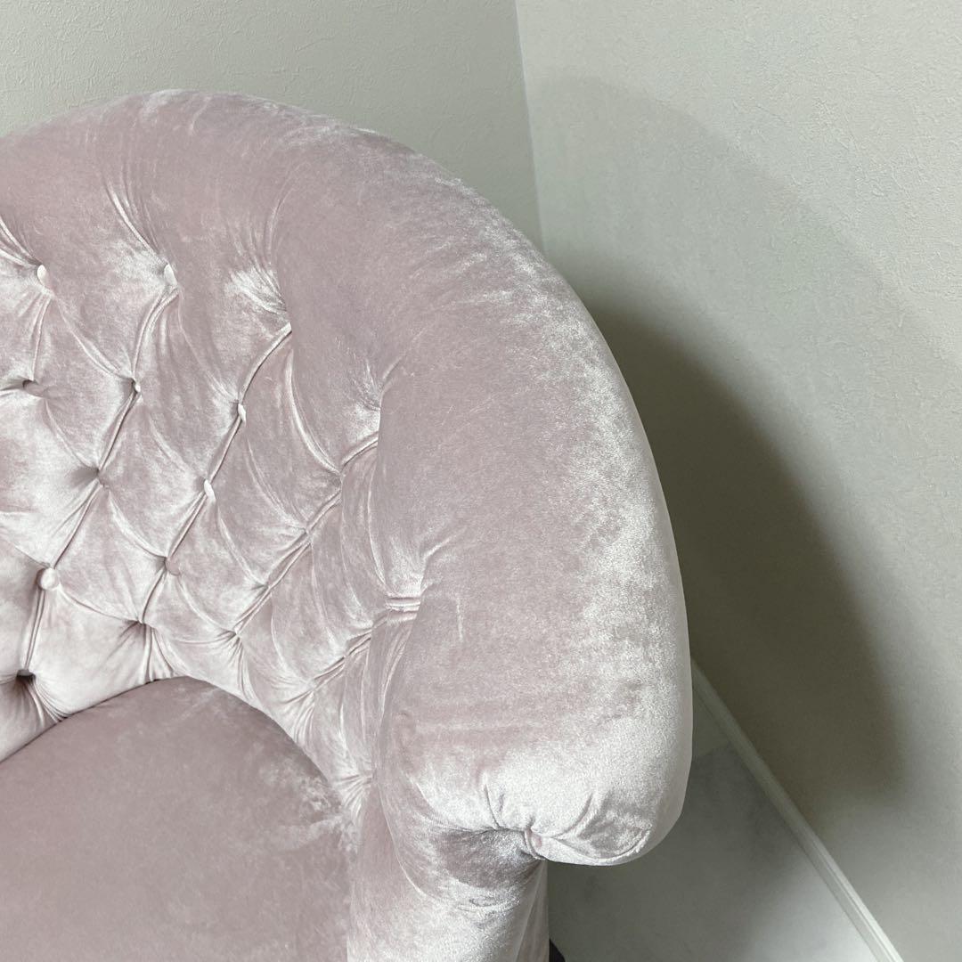 キノ　kino チェスターフィールドソファー　アームチェア ピンク 1人掛け