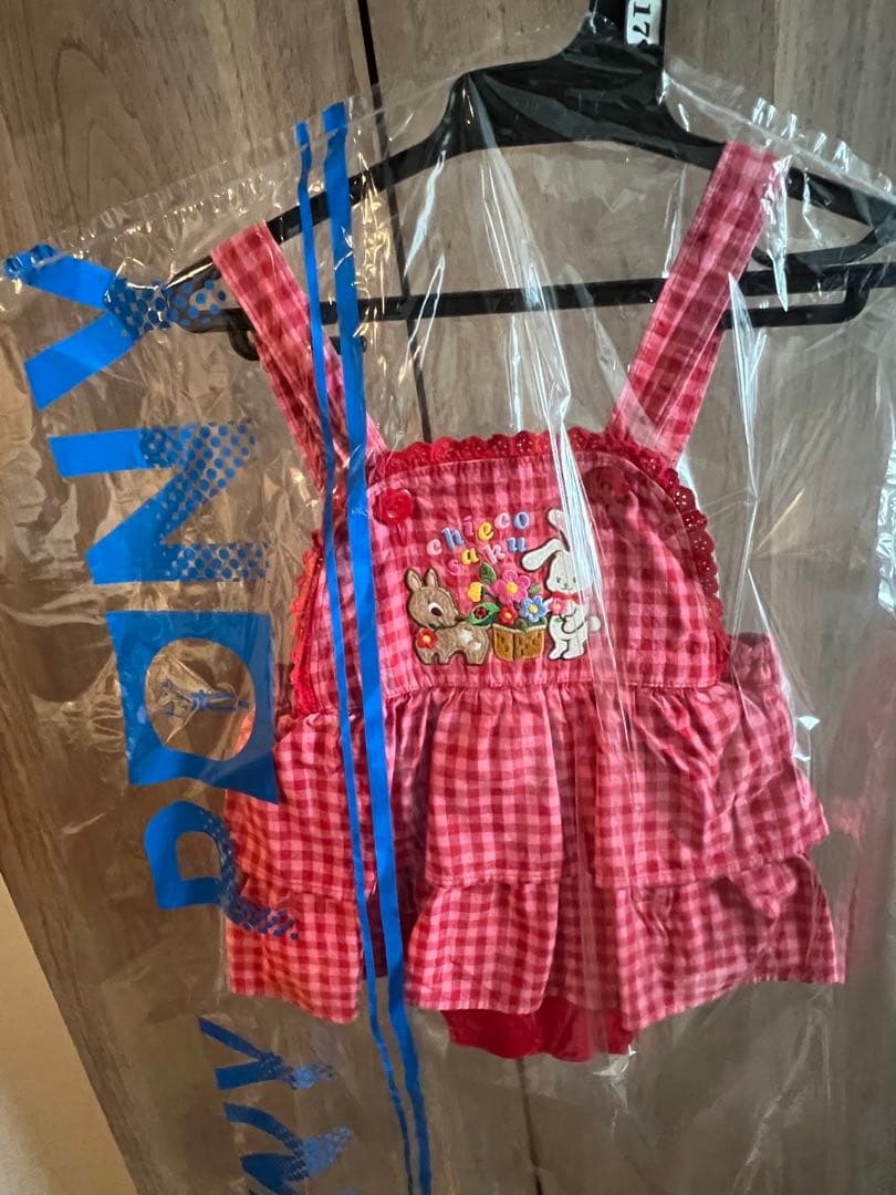 ミキハウス　チエコサク　赤いチェック柄ドレス