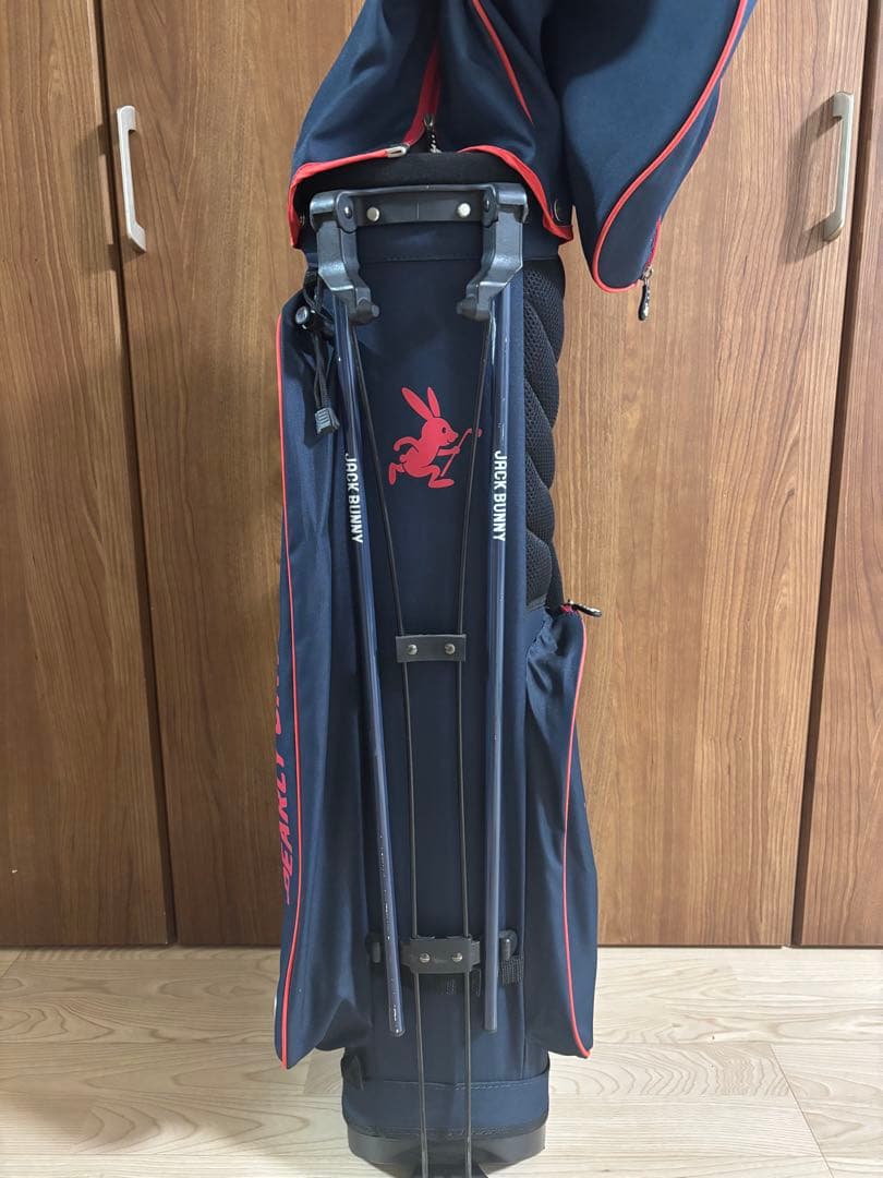 JACK BUNNY スタンドゴルフバッグ ネイビー レッド