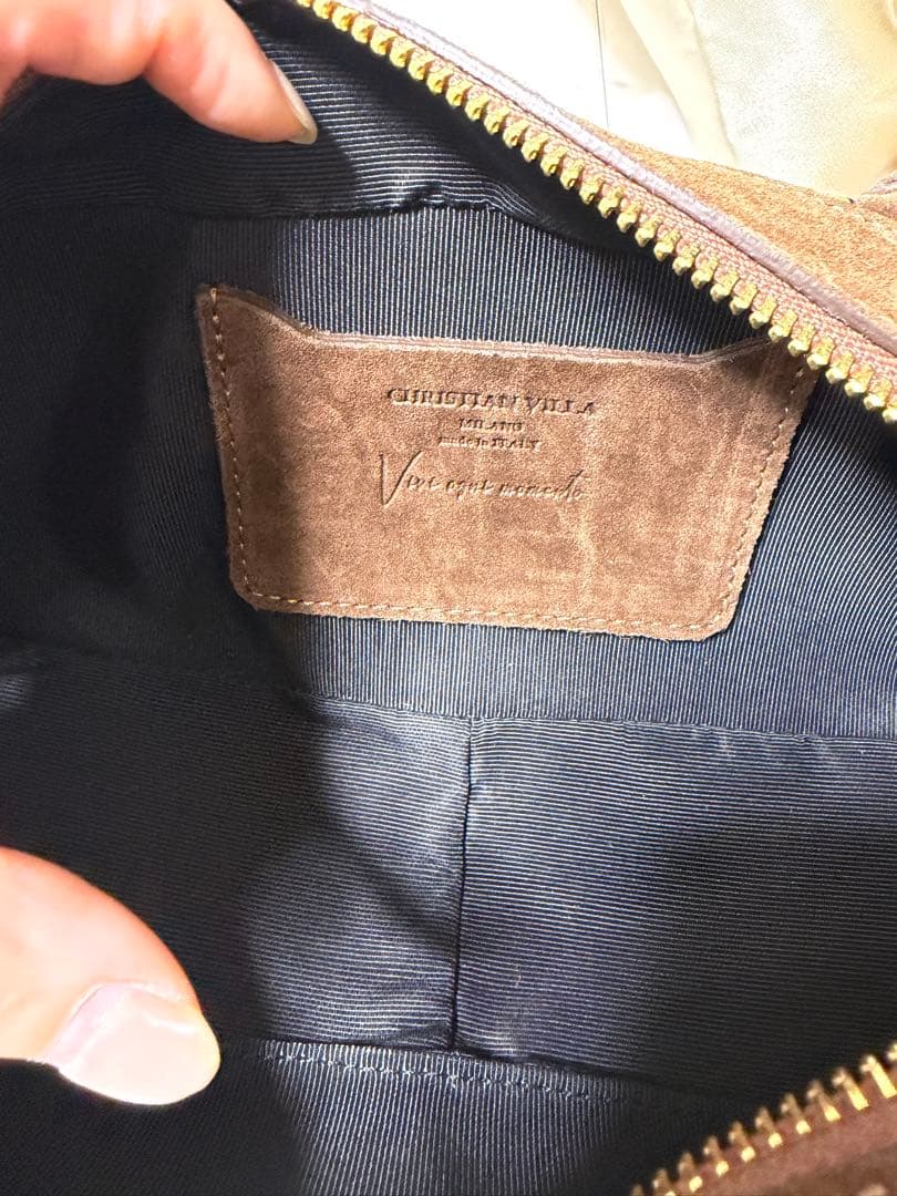 【美品】BEAMS別注 CHRISTIAN VILLA スエードバッグ