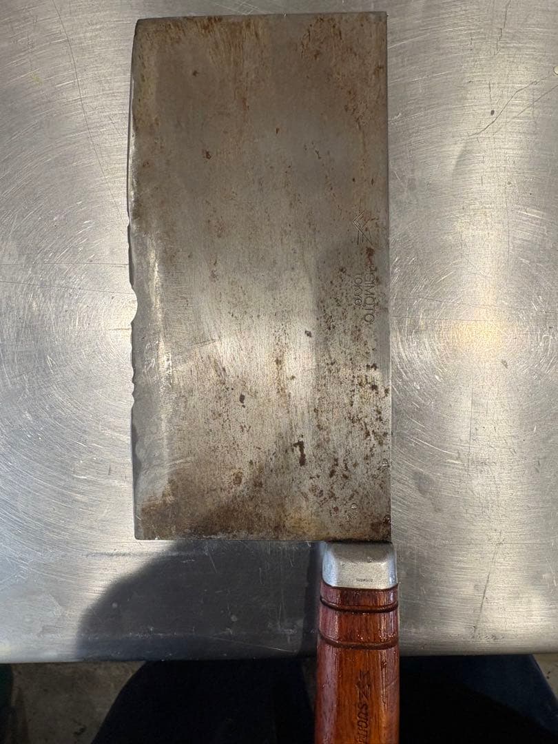 杉本 中華包丁 鋼刃　木製ハンドル 6号　ジャンク