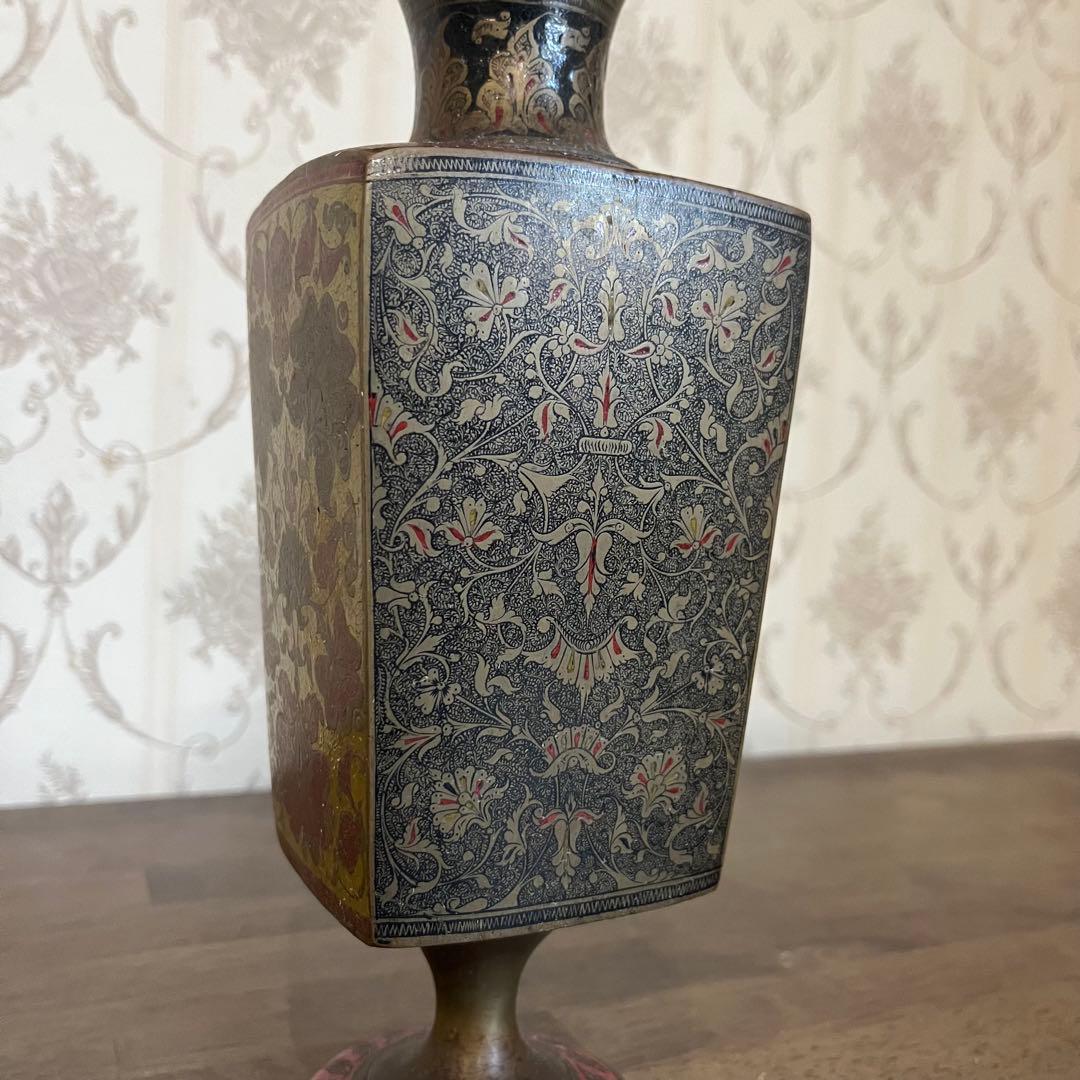 【アンティーク】真鍮製？ 花瓶 花器 花入 オブジェ 古道具 古美術 骨董品