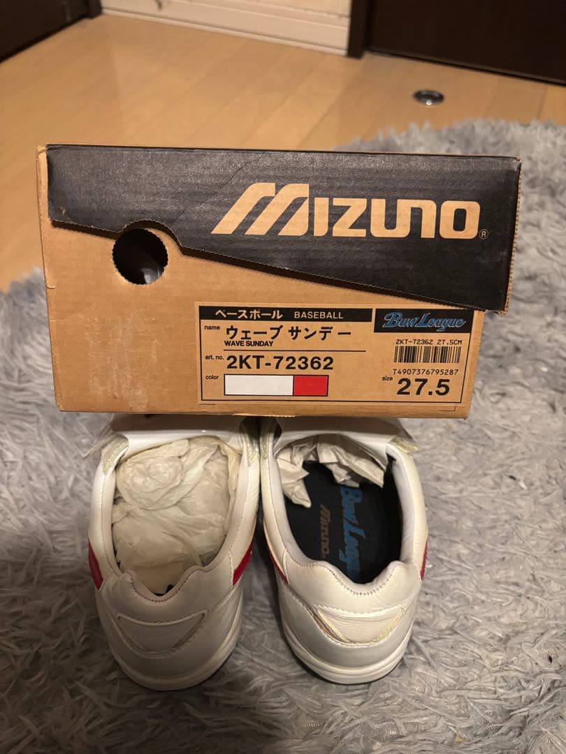 Mizuno ウェーブサンデー　トレーニングシューズ ホワイト/レッド27.5㎝