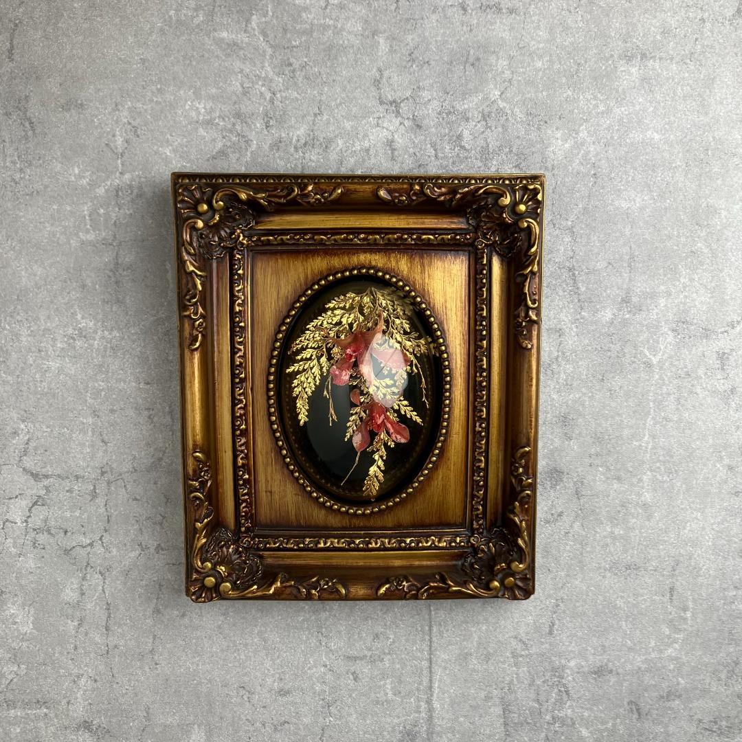 アンティーク　胡蝶蘭　花　金24KGP　リーフインフレーム インテリア ゴールド