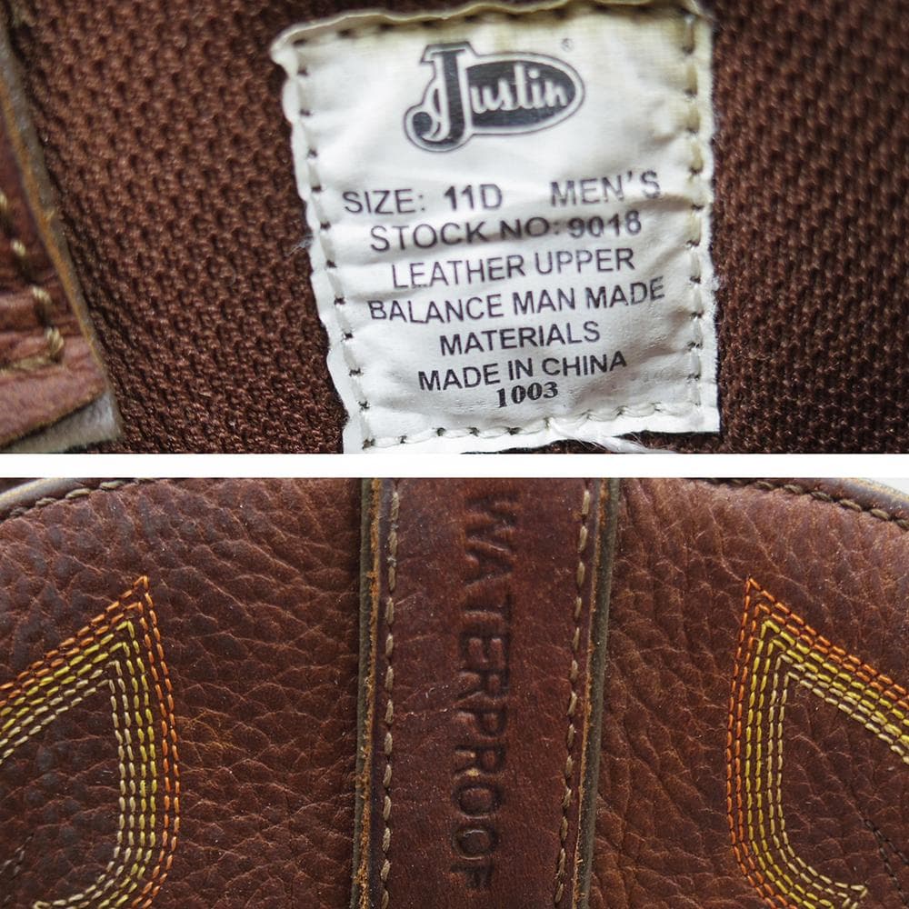 29cm　Justin　ウエスタンブーツ　ブラウン　ヴィンテージ　P4117