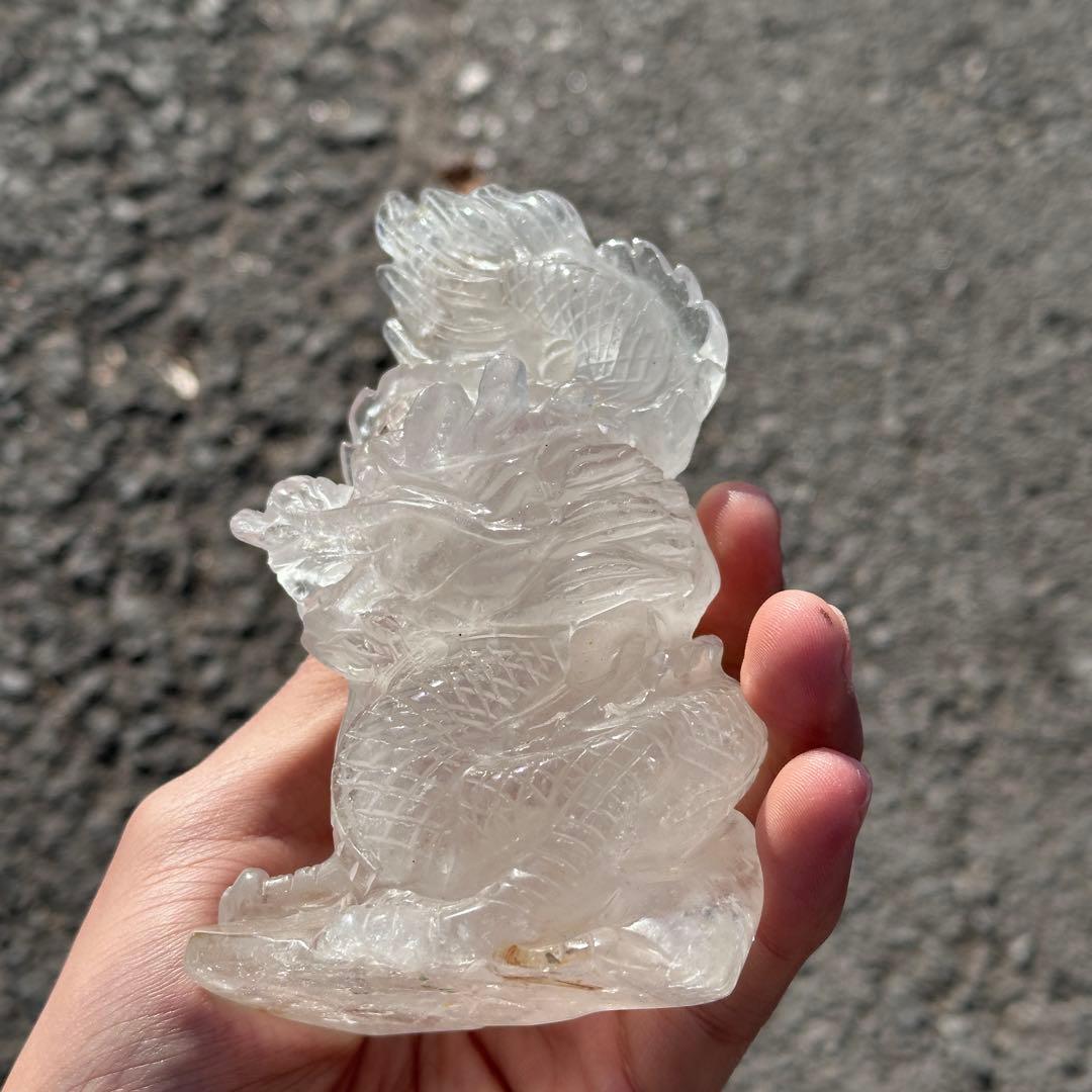 天然石 水晶の龍　置物　ご購入前に在庫確認必要G.159