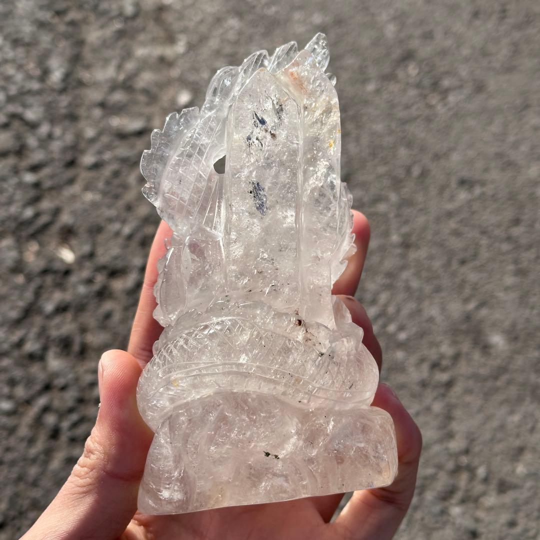 天然石 水晶の龍　置物　ご購入前に在庫確認必要G.159