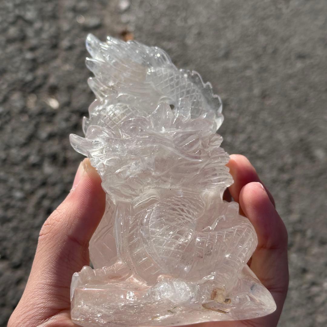 天然石 水晶の龍　置物　ご購入前に在庫確認必要G.159