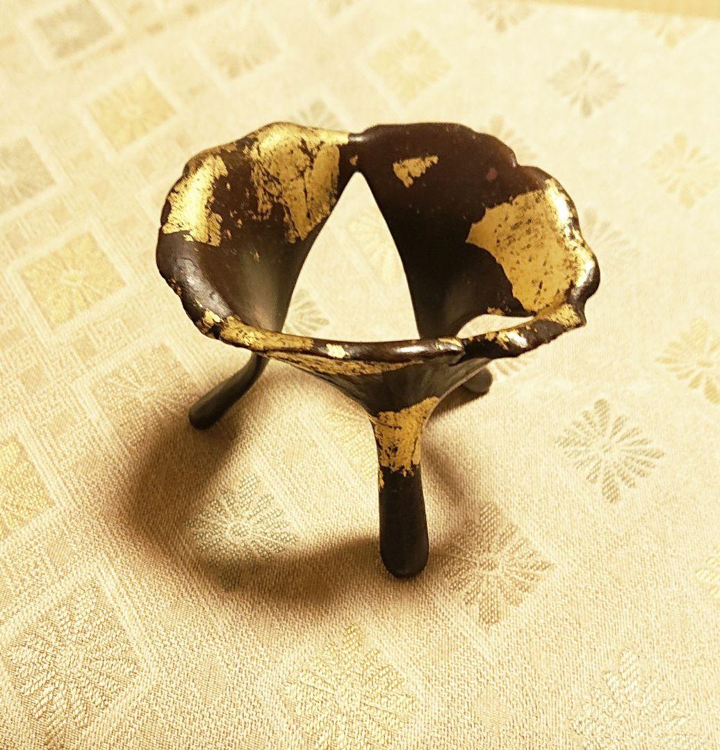 蓋置 鵬雲斎好 銀杏蓋置 13代宮崎寒雉