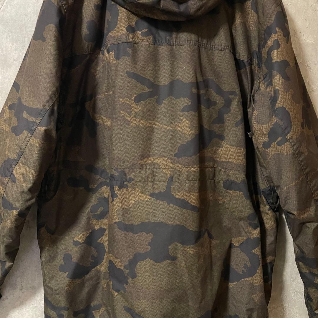 Burtonバートンスキーウェアスノーボードジャケットパーカーフード付き迷彩茶色