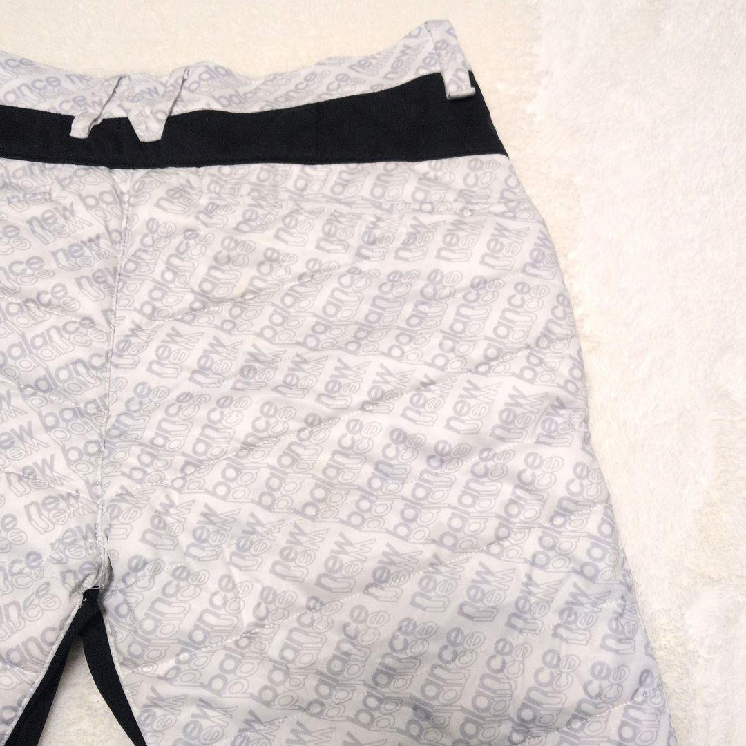 ニューバランス ゴルフ 中綿パンツ 総柄 白×黒 5サイズ L