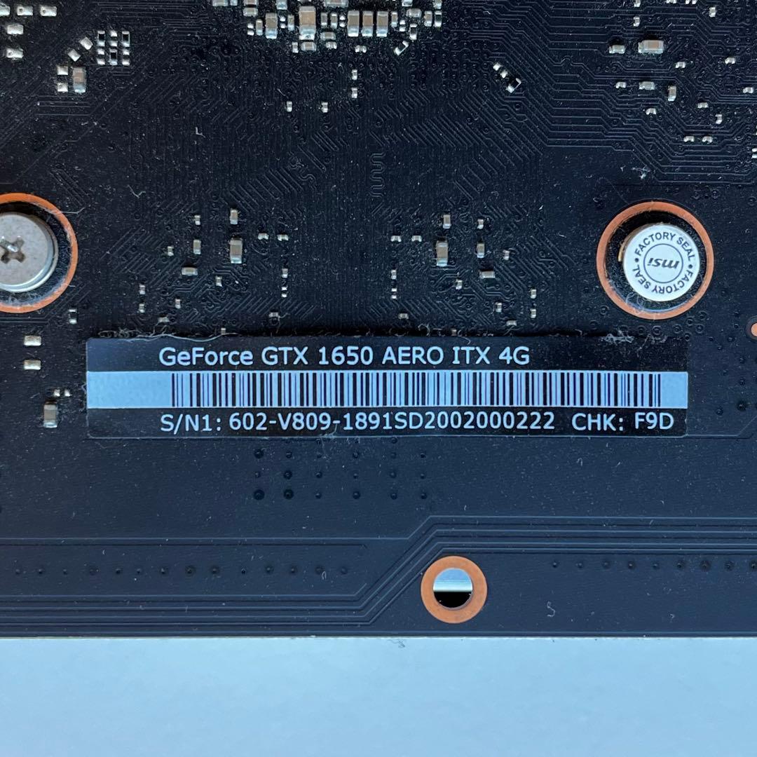MSI GeForce GTX 1650 AERO 4G ITX グラボ