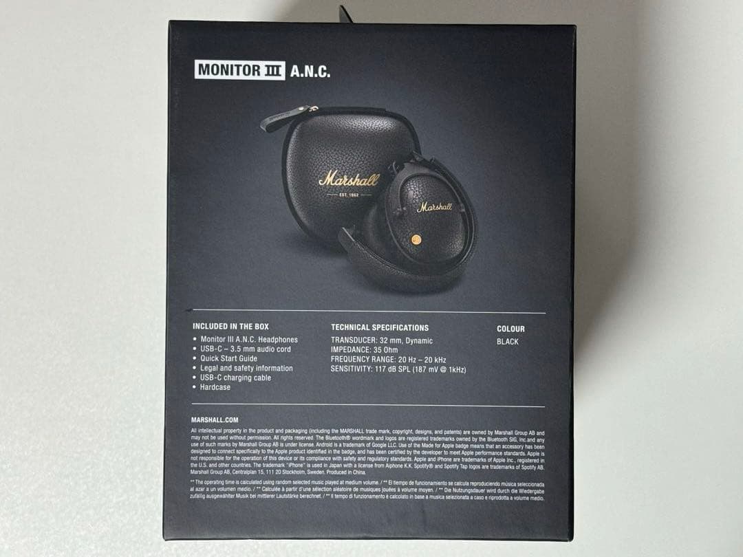 Marshall Monitor III A.N.C. ブラック