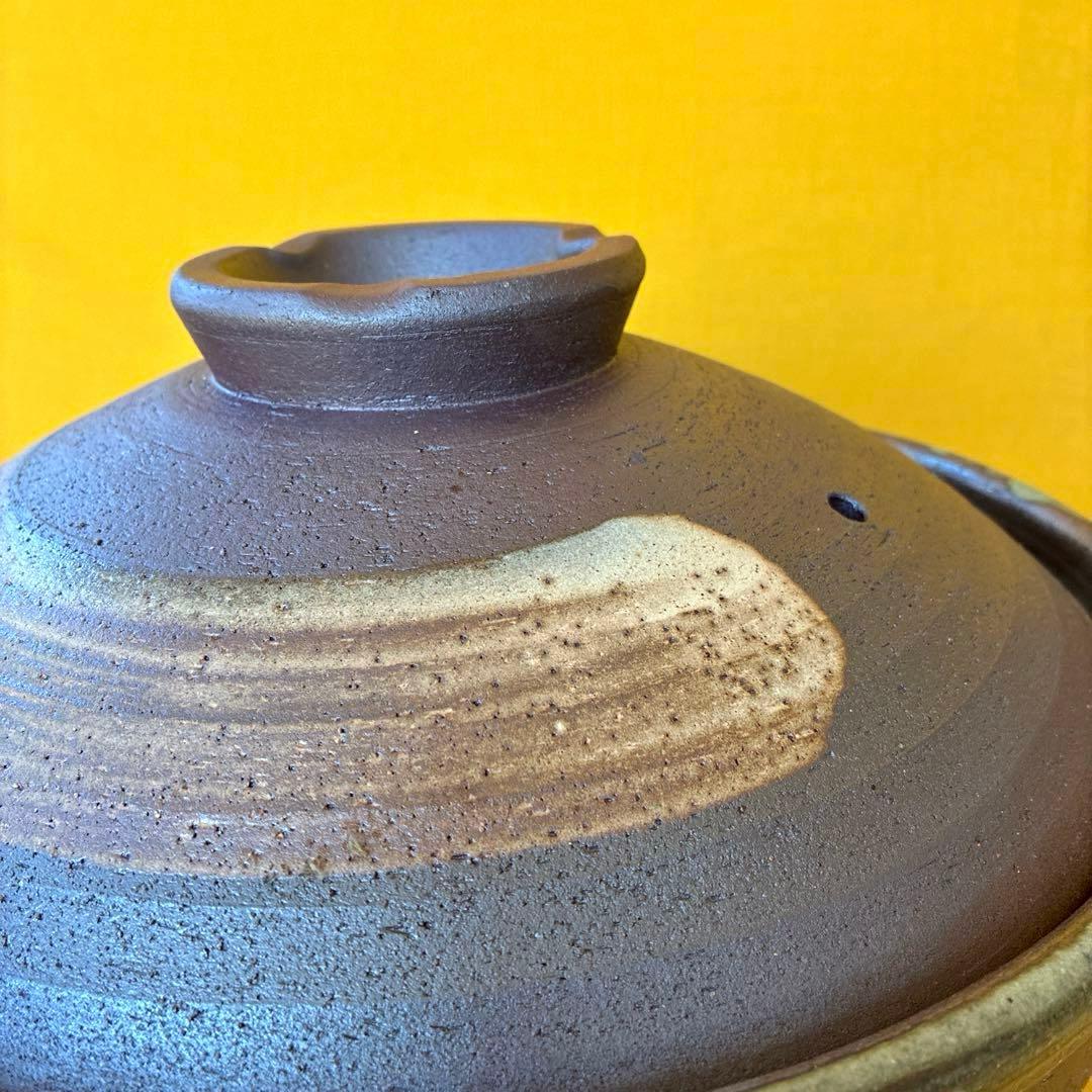 土鍋伊賀焼10.5号深鍋金彩刷毛目