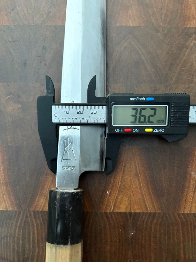 正本総本店　玉白鋼　切付　柳刃　300mm 尺　包丁　和包丁　研ぎ済　八角水牛柄