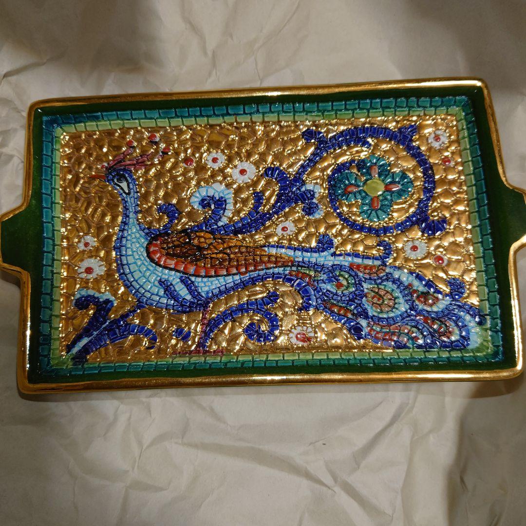 中古　イタリア　ラヴェンナ　モザイク皿