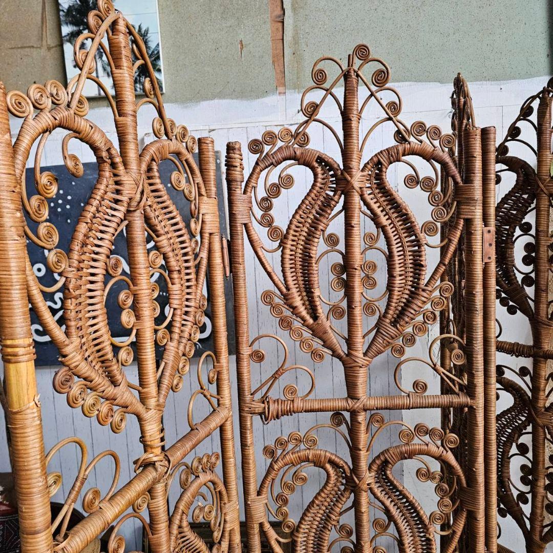 オールドラタン　パーテーション　インテリア　間仕切 ヴィンテージ