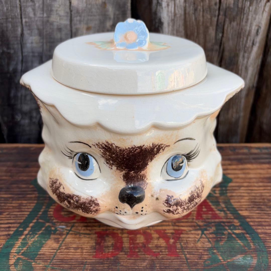 【1970s USA vintage】LEFTON レフトン 猫 クッキージャー