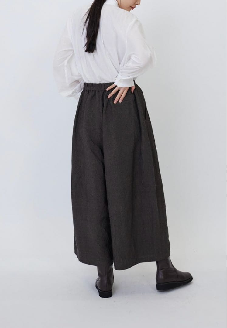 未使用定価3.3万円ロワズィールLOISIRバンブーリネンボトルシルエットパンツ