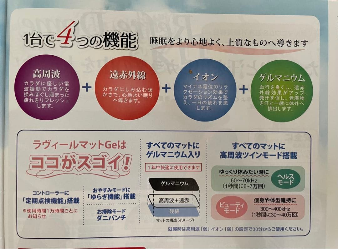 アミン　ラヴィールマットGe 5点セット　取扱説明書・ケース付き(未使用に近い)