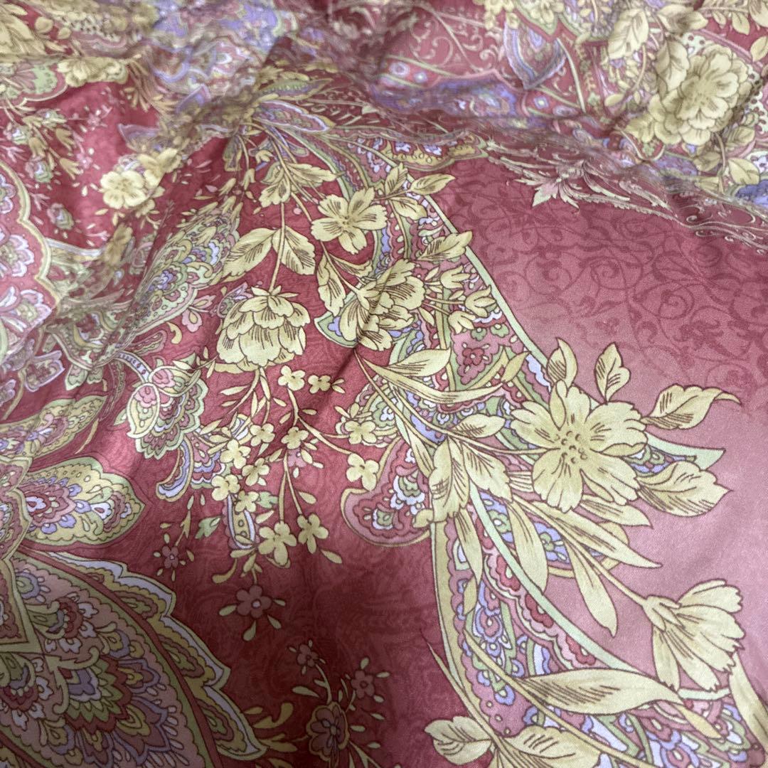 花柄掛け布団 ピンクとゴールド